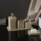 ImperialMarble Emperador Light Bathroom Set – 7-Piece Luxury Natural Marble Collection