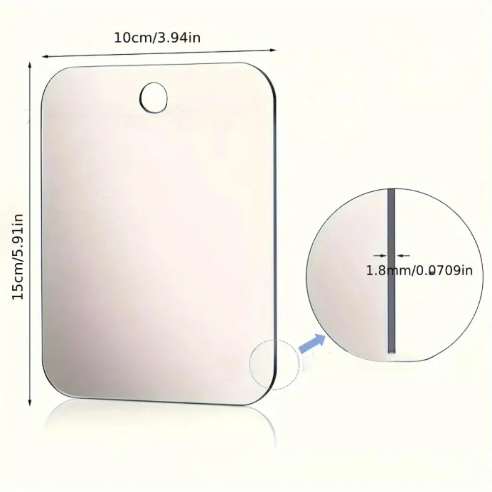 AquaView Fogless Shower Mirror – Rectangular Acrylic Mirror with Hook Mount