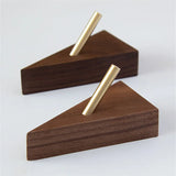 TriLuxe Triangular Wall Hook – Brass & Solid Wood | Key Holder, Coat Hook & Wall Decor