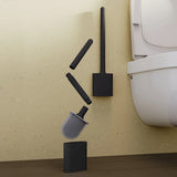 PureGuard Matte Black Toilet Brush & Holder Set – Modern Hygienic Bathroom Cleaning System with Compact Space-Saving Design