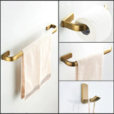 HeritageBrass Vintage Antique Brass Bathroom Hardware Set – 4-Piece Wall-Mounted Bath Accessory Kit with Towel Bar, Toilet Paper Holder, Towel Ring & Robe Hook