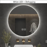 LumiCircle SmartGlow LED Bathroom Mirror – Round Anti-Fog Lighted Vanity Mirror with Adjustable Lighting (16” / 20” / 24”)