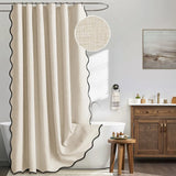 AquaScallop Luxury Shower Curtain – Waterproof Design with Elegant Scalloped Edge