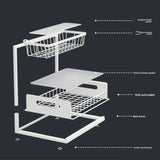 AquaStor Reinforced Sink Storage Rack – Double-Layer Extendable Kitchen Organizer