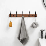 SARIHOSY Black Wooden Wall Rack  Modern Wall Hooks for Bathroom, Kitchen, Bedroom & Hallway