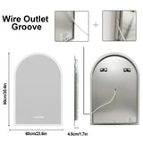 GlowArc SmartView LED Bathroom Mirror – Frameless Oval Lighted Vanity Mirror with Clock, Anti-Fog & Touch Dimming