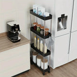 SlimSlide SpaceSaver 4-Tier Rolling Storage Cart – Ultra-Slim Mobile Organizer for Bathroom, Kitchen & Small Spaces