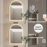 GlowArc SmartView LED Bathroom Mirror – Frameless Oval Lighted Vanity Mirror with Clock, Anti-Fog & Touch Dimming