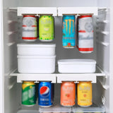 FridgeMate Double Can Rack – Extendable Fridge Organizer for Drinks & Beer