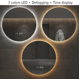 LumiCircle SmartGlow LED Bathroom Mirror – Round Anti-Fog Lighted Vanity Mirror with Adjustable Lighting (16” / 20” / 24”)