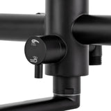 AquaFlex Wall-Mount Kitchen Faucet with Side Sprayer – 360° Swivel, Brushed Stainless Steel