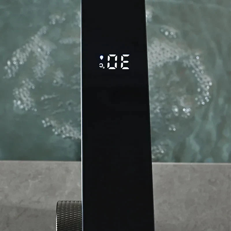 LuxuFlow SmartSense LED Digital Bathroom Faucet – Solid Brass Single-Handle Sink faucet with Real-Time Temperature Display