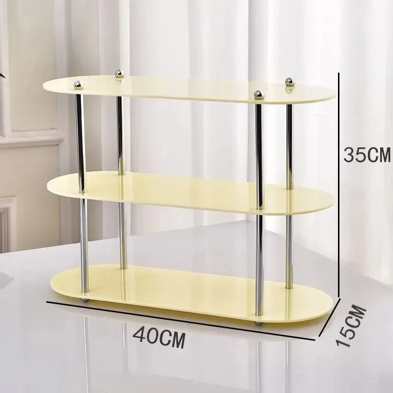 CrystalOrganize Acrylic Storage Rack – Double-Tier Cosmetic & Bathroom Organizer