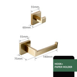 AeroSteel Brushed Stainless Steel Bathroom Hardware Set – Towel Bar, Toilet Paper Holder & Wall Hooks