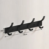 Luxe BlackHook Aluminium Wall Hooks – Clothes & Towel Rack for Bathroom and Kitchen