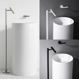 ORVIA Luxury Floor-Mounted Faucet  – Tall Designer Bathroom Faucet, Brass, Hot & Cold, Single Handle