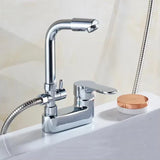 Multi-Function Brass Bathroom Sink Faucet with Single Handle Hot and Cold Mixer