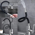 Black Flexible Kitchen Faucet with Dual-Mode Spray