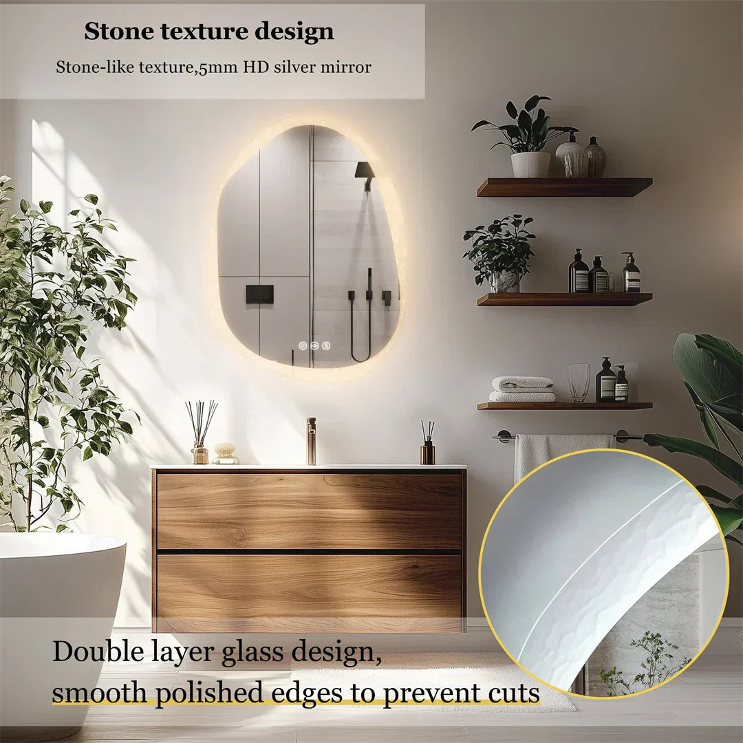 Lumina Frameless LED Bathroom Mirror – Touch Sensor, Dimmable Lighting & Anti-Fog Backlit Design