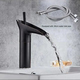 CascadeÉlan Luxury Waterfall Bathroom Faucet – Single Handle Antique Basin faucet with Hot & Cold Control