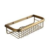 BronzeRoyal Antique Wall Shelf – Solid Brass Soap & Shampoo Basket | Vintage Corner Rack