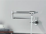 Brushed Gold Wall Mount Kitchen Faucet Premium – Single Cold Water Tap | 360° Swivel Spout | Space Saving Design