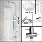 Rainfall Shower System with Handheld Sprayer – Adjustable Bathtub Shower Set in Black or Chrome Finish