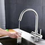 PureFlow Nexus 5-Way Kitchen Faucet – Solid Brass Chrome Sink faucet with Built-In Filtered Drinking Water System