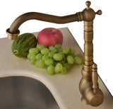 BronzoClassica HeritageFlow Vintage Kitchen & Bathroom Faucet – Antique Brass Solid Brass faucet with 360° Swivel Spout