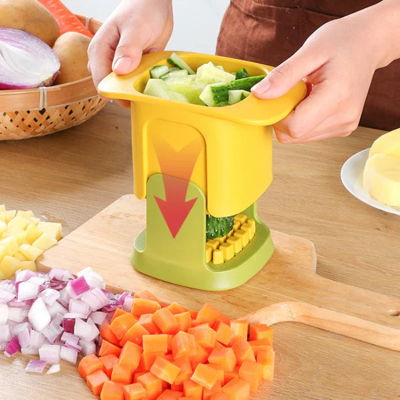 ChopMaster – Multifunctional Vegetable & French Fry Cutter with Hand-Press Mechanism