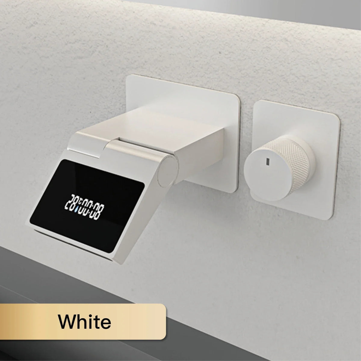 Wastafelkraan met LED Licht – Wandmontage | 2 Gaten | Warm & Koud Water | Messing