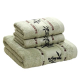 FestiveComfort 3-Piece Luxury Towel Set – 100% Combed Cotton with Jacquard Embroidery
