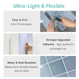 TileFlex 3DStyle Peel-& -Stick Wall Tiles – Self-Adhesive PVC Decorative Backsplash Panels with Realistic Textured Finish