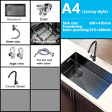 NanoGuard Large Single-Bowl Stainless Steel Kitchen Sink – Rectangular Undermount with Honeycomb Finish