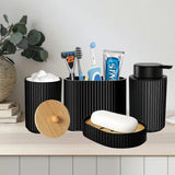 NoirLuxe Bathroom Accessory Set – Modern Black Bath Set with Soap Dispenser & Toothbrush Holder