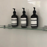 AmberLux 500 Refillable Bathroom Dispenser Set – 3-Piece Amber Pump Bottles for Shampoo, Body Wash & Hand Soap | Modern Luxury Organizer