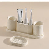 ZenTerra Wabi-Sabi Bathroom Set – European Natural Stone Accessories for Home & Hotel
