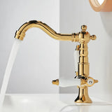 ForgeFlow Industrial Black Brass Bathroom Faucet – Matte Black Dual-Handle Vanity Sink Mixer