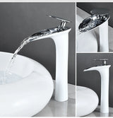 Modern White Waterfall Bathroom Sink Faucet – Single Handle Basin Mixer