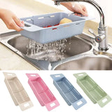 FlexDrain Adjustable Sink Basket – Portable Dish Drainer Rack | Auto-Draining Kitchen Organizer | Vegetable Washing Holder