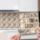 DecoMosaic 3D Peel-and-Stick Mosaic Wall Tiles – 10-Pack Waterproof PVC Stickers for Kitchen & Bathroom