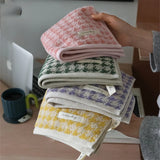 HoundLuxe Vintage Houndstooth Cotton Face Towel – Skin-Friendly, Absorbent & Elegant