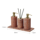 Rubèra Red Travertine Bathroom Set – Vintage Natural Stone Luxury Accessories