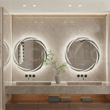 GlowRound ClearView LED Bathroom Mirror – Anti-Fog Round Lighted Vanity Mirror with 3 Color Lighting Modes (24” / 32”)