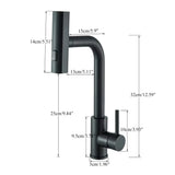 SteelFlex Gun Gray Pull-Out Kitchen Faucet – 6 Spray Functions | 360° Rotation | Warm & Cold | 304 Stainless Steel
