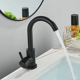 Contemporary Black Nickel Stainless Steel Bathroom Faucet with 360 Degree Swivel Spout and Single Lever Control