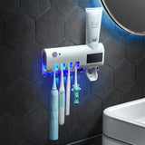 SolarBright UV Toothbrush Sanitizer & Automatic Toothpaste Dispenser – Solar Powered Wall-Mounted Sterilizer for a Cleaner, Healthier Bathroom