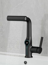 AquaGlow SmartFalls Digital Waterfall Bathroom Faucet – LED Temperature Display, Lift Spout & Adjustable Spray, Hot & Cold Mixer