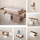 Aurielle Luxury Rose Gold Bathroom Hardware Set – 5-Piece Wall-Mounted Solid Brass Accessory Collection