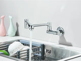 Brushed Gold Wall Mount Kitchen Faucet Premium – Single Cold Water Tap | 360° Swivel Spout | Space Saving Design
